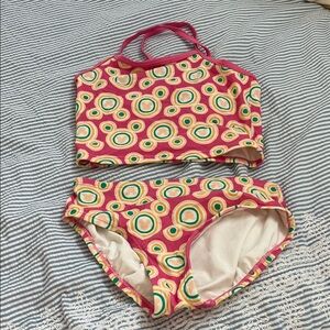 Hanna Andersson Pink Multi-Color Girls Two-Piece Swim Set 10 Disney